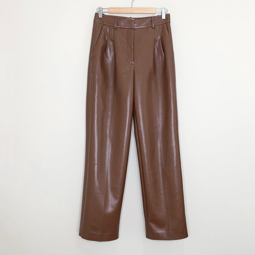 Aritzia Wilfred The Effortless Vegan Leather Pant *Caramelized Walnut* Sz 6